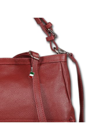 Florence Florence Schultertasche Leder dunkelrot ca. 38cm