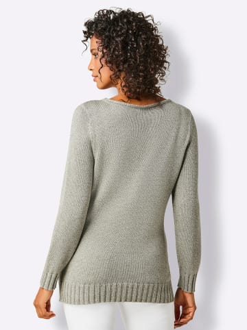 creation L Lyocell-Baumwoll-Pullover in khaki-meliert