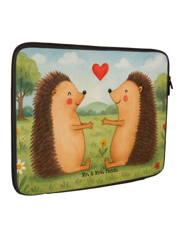 Mr. & Mrs. Panda Laptop Tasche Igel Liebe Design ohne Spruch in Weiß