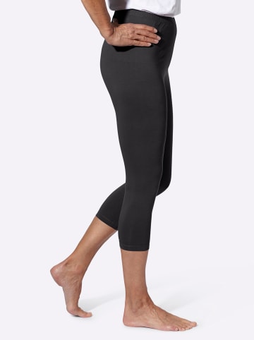 Sieh an! 7/8-Leggings in schwarz + feige + steingrau
