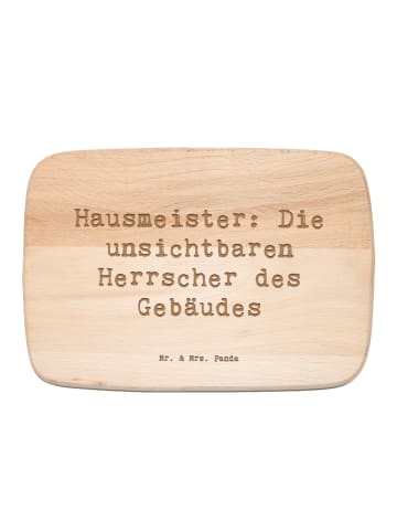 Mr. & Mrs. Panda Holzschneidebrett Spruch Hausmeister Macht mit ... in Transparent