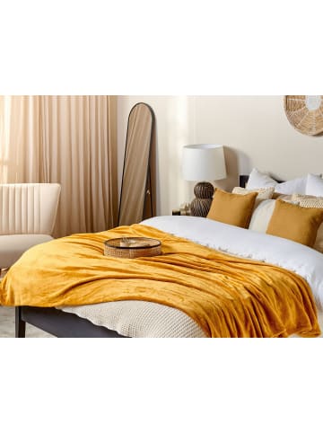 Beliani Kuscheldecke BAYBURT in Orange - (W) 200 x (H) 1 x (L) 220 cm