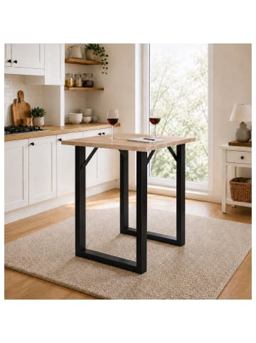 VCM  Holz Bartisch Stehtisch Tisch Tresen Xona 80x50 cm in Schwarz / Sonoma-Eiche
