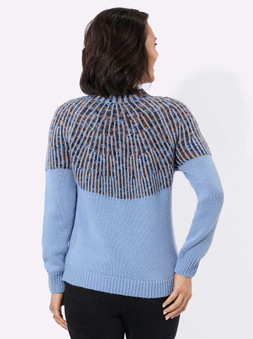 WITT WEIDEN Norwegerpullover in bleu-cognac-gemustert