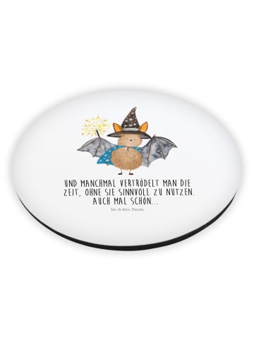 Mr. & Mrs. Panda Rund Magnet Fledermaus Zauberer mit Spruch in Weiß
