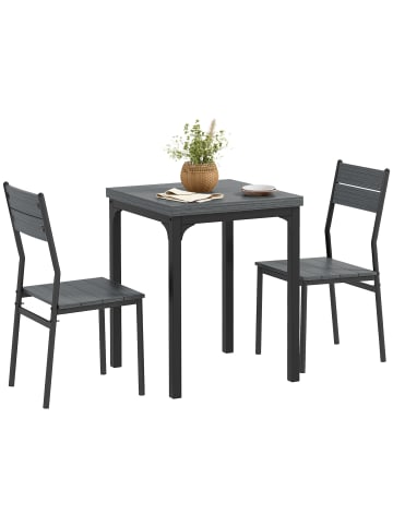 HOMCOM Essgruppe in Grau 60L x 60B x 76H cm
