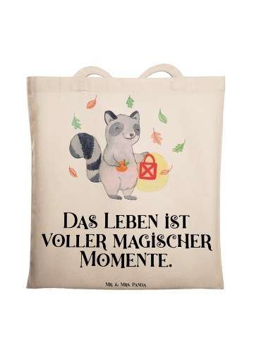 Mr. & Mrs. Panda Tragetasche Waschbär Laterne mit Spruch in Creme