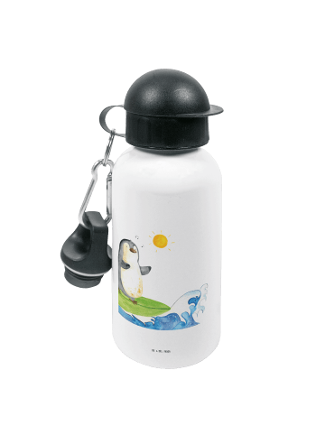 Mr. & Mrs. Panda Kindertrinkflasche Pinguin Surfer ohne Spruch in Weiß