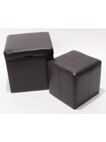 MCW 2er-Set Hocker mit Aufbewahrung, Braun