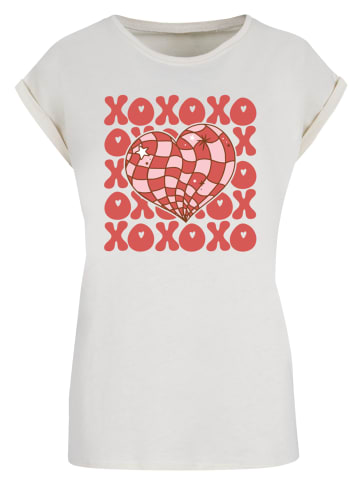 F4NT4STIC Extended Shoulder T-Shirt XOXO Herz Love in Whitesand