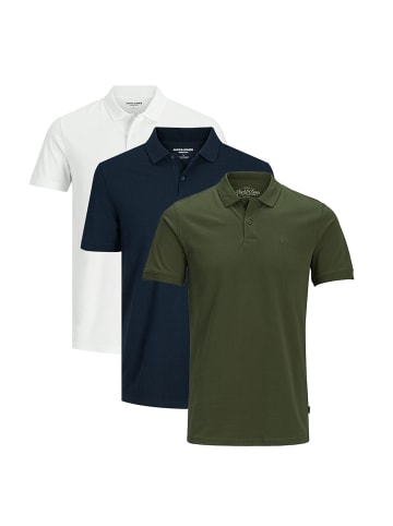 Jack & Jones Poloshirt Basic in Weiß / blau / grün