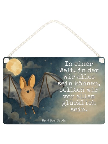 Mr. & Mrs. Panda holzbild Fledermaus Flügel Design mit Spruch in Weiß