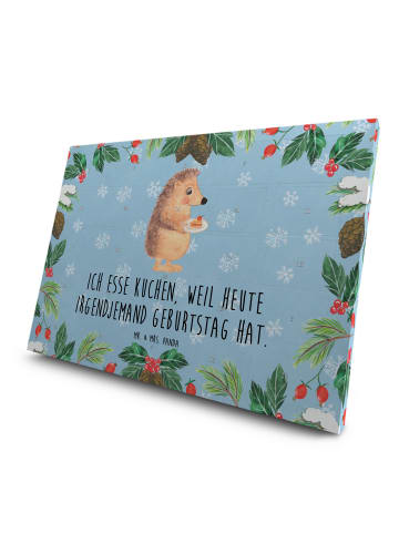 Mr. & Mrs. Panda Advents-Teekalender Igel Kuchenstück mit Spruch in Eisblau