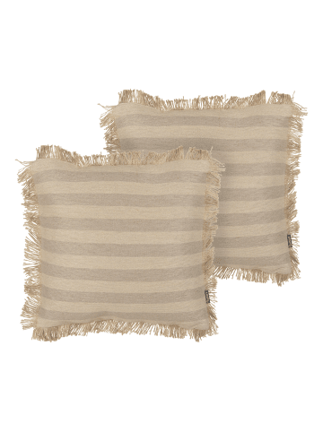 Beliani 2er-Set Dekokissen CIRSIUM in Beige