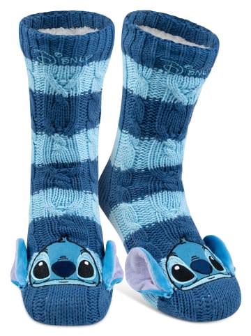 Lilo & Stitch Disney Lilo & Stitch Hüttensocken Haussocken Sherpa Kuschelsocken in blau