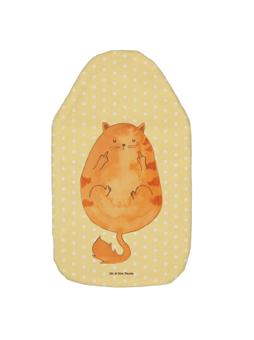 Mr. & Mrs. Panda Wärmflasche Katze Frühaufsteher ohne Spruch in Gelb Pastell