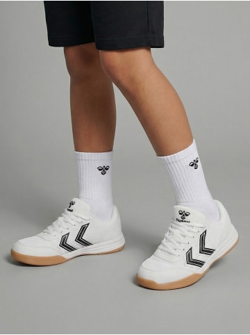 Hummel Klettverschluss Hallenschuh Multiplay Flex Innenbereich Kinder in WHITE/BLACK