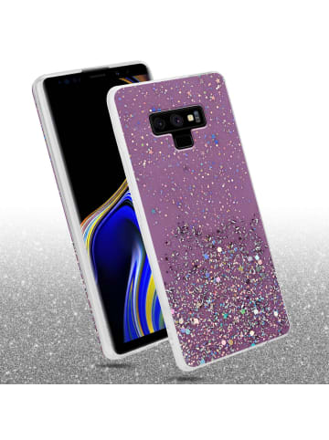 cadorabo Hülle für Samsung Galaxy NOTE 9 Glitter in Lila mit Glitter