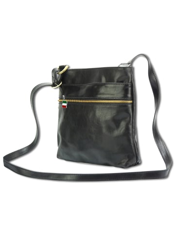 Florence Florence Schultertasche, Umhängetasche Leder schwarz ca. 25cm - 28cm breit