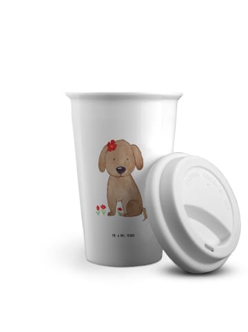 Mr. & Mrs. Panda To Go Becher Hund Dame ohne Spruch in Weiß