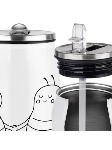 Mr. & Mrs. Panda Trinkflasche Sternzeichen Zwilling mit Spruch in Weiß