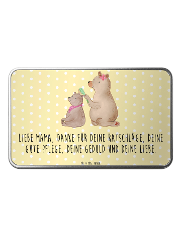 Mr. & Mrs. Panda Aufbewahrungsbox Metall Bär Kind mit Spruch in Gelb Pastell