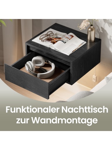 VASAGLE 2er-Set: Nachttisch Kailyn in Schwarz - (B)40.1 x (H)18.1 x (T)35.1 cm