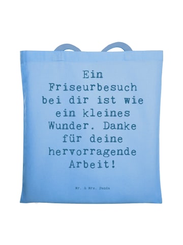 Mr. & Mrs. Panda Schultertasche Spruch Friseur Wunder mit Spruch in Sky Blue