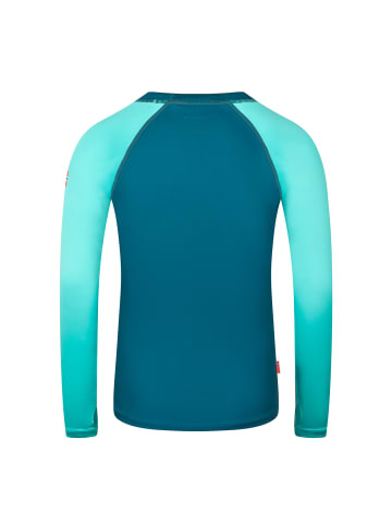 Trollkids Badeshirt langarm Haukland in glow blue/navy