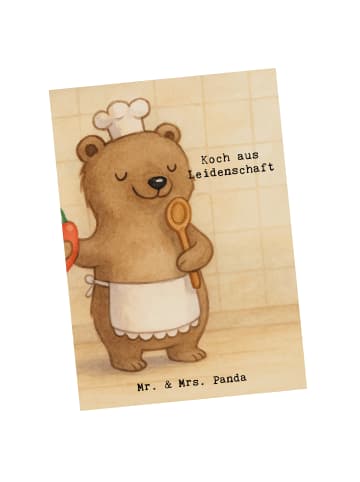 Mr. & Mrs. Panda Postkarte Koch Leidenschaft Design mit Spruch in Weiß