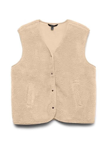 Vero Moda Teddyfell Weste in Oatmeal
