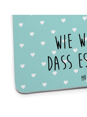 Mr. & Mrs. Panda Tassenuntersetzer Fuchs Blumen mit Spruch in Türkis Pastell