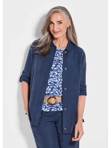 GOLDNER Jacke Viskose Hemdjacke Langarm in marine