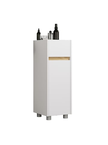 VCM  Midischrank mit Schublade Drehtür Cosila 85x30x32 in Weiß / Honig-Eiche