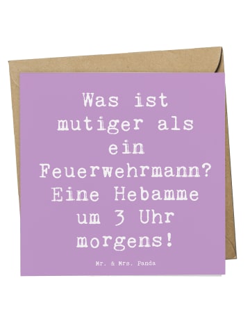 Mr. & Mrs. Panda Deluxe Karte Spruch Mutige Hebamme mit Spruch in Lavendeltraum