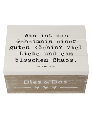 Mr. & Mrs. Panda Aufbewahrungsbox Spruch Köchin Chaos mit Spruch in Weiß