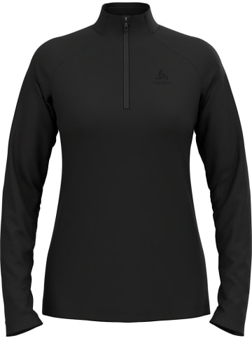 Odlo Longsleeve "Mid Layer 1/2 Zip Essential Light" in Schwarz