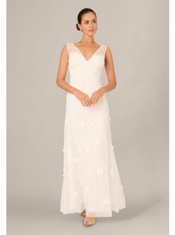 Adrianna Papell Mittellanges Abendkeid Flower Petal Bead Long Dress in ivory