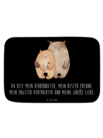 Mr. & Mrs. Panda Duschmatte Bären Liebe mit Spruch in Schwarz