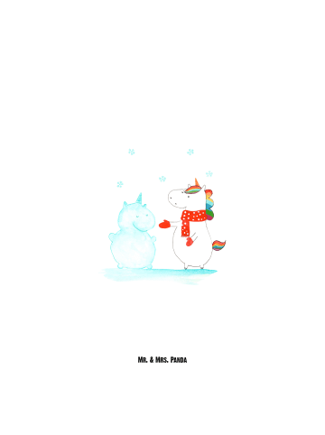 Mr. & Mrs. Panda Trinkgefäß Einhorn Schneemann ohne Spruch in Weiß