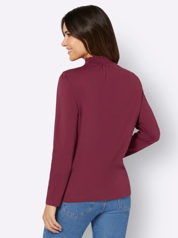 Sieh an! Stehkragen-Shirt in bordeaux