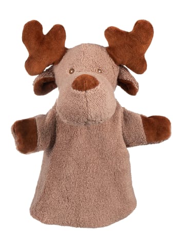 Mababu Handpuppe 25cm Plüschtier: Lamm, Elch, Bär, Hase aus 100% Baumwolle in Elch