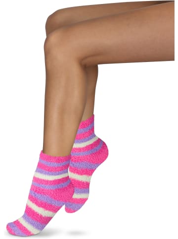 normani 2 Paar Kuschel-Socken Ringel in Pink