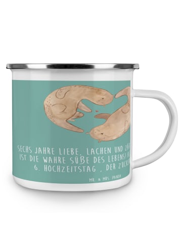 Mr. & Mrs. Panda Kaffeebecher 6. Hochzeitstag Zuckerhochzeit mit... in Meeresbrise