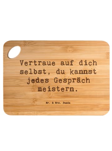Mr. & Mrs. Panda Frühstücksbrettchen Spruch Ein schwieriges Gesp... in Braun