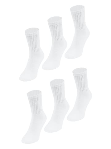 Jako Socken 6er-Set gepolsterte Fersen- und Zehenbereich in Weiß-2