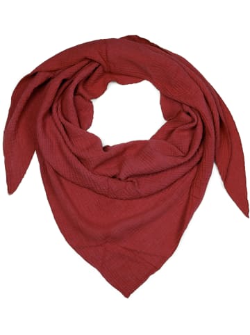 styleBREAKER Einfarbiger Musselin Dreiecksschal in Weinrot