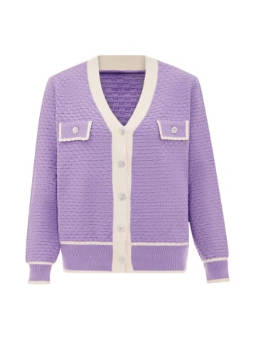 faina Cardigan in Lavendel Wollweiss