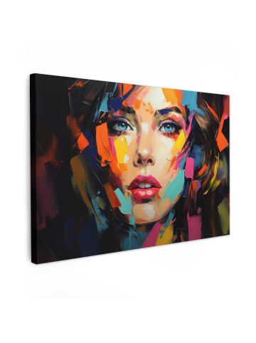 MuchoWow Leinwand bilder Buntes Porträt (BxH)