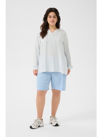 KAFFE curve Langarm-Bluse KCmille in Chalk/Soft Chambray Stripe
